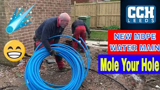 MDPE WATER MAINS INSTALLATION - No Digging - Moling - Trenchless Pipe Replacement