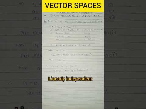 vector spaces #linearlyindependent