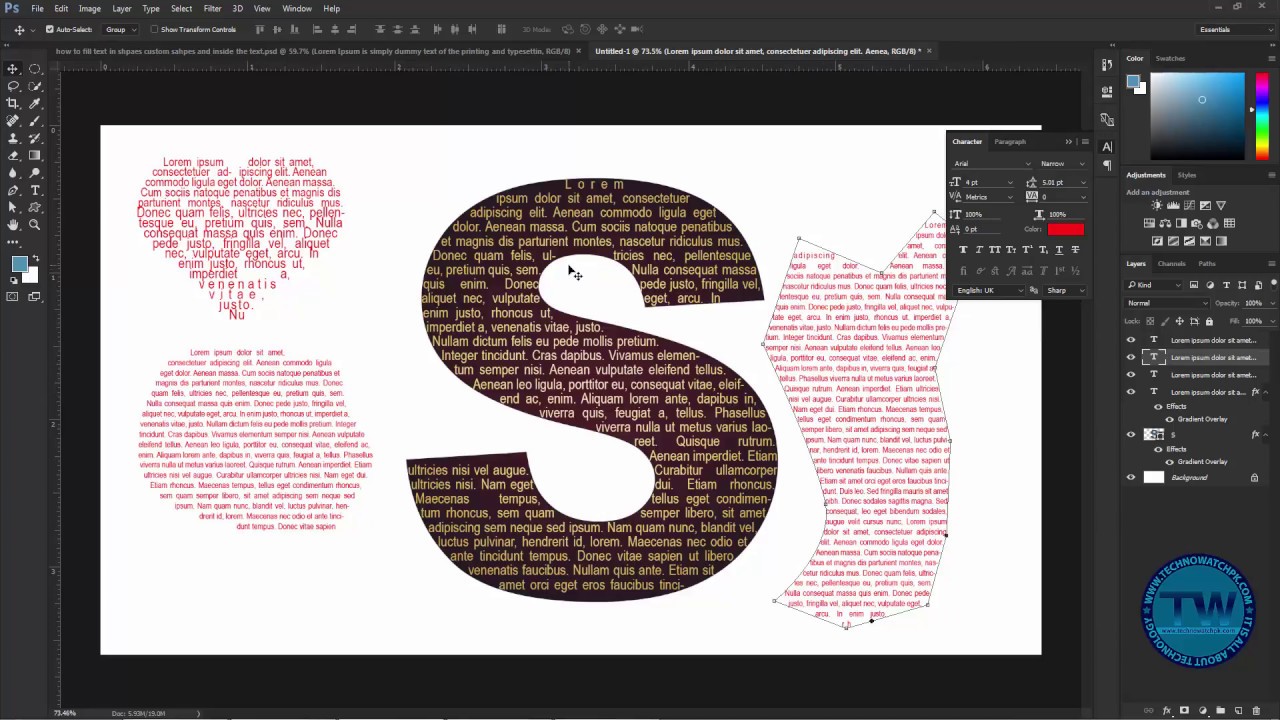 How To Fill Text In Character And Custom Shapes Selection In How To Fill Text In Character And Custom Shapes Selection In