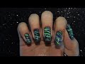 Northern Lights Nail Art/ Aurora Borealis/ Aurora Lights/ Marble Nail Art💚💜💙🖤Easy Marble Nail Design