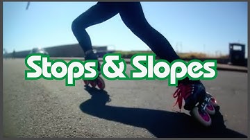 How to stop & control speed on downhill slopes on rollerblades Heel Brake, Plough T-stop Powerslide