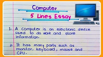 5 Lines Short  Essay on Computer in English | Essay on Importance of Computer 5 Lines in English