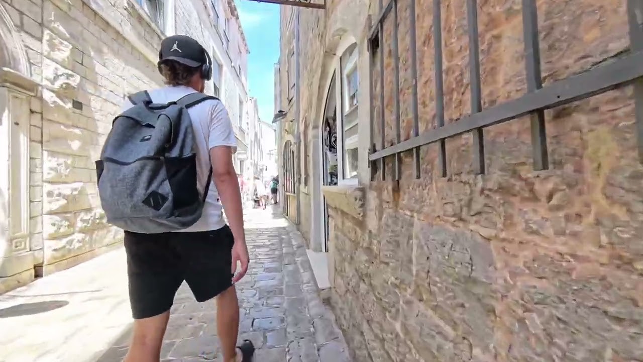 8 Min Budva Old Town Walking Tour 🇲🇪 Beautiful Montenegro City Ambience (4K)