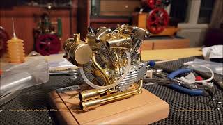Harley Knucklehead V-Twin Running Scale Model from Stirlingkit - World&#39;s Smallest Production Example