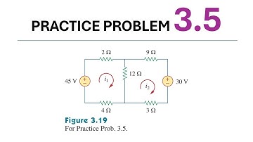Practice Problem 3.5 Fundamental of Electric Circuits (Alexander/Sadiku) 5th Edition - Mesh Analysis