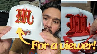 Embroidering 3D puff letter on a New Era hat for a viewer of the channel! Using a Tajima TMBP-2