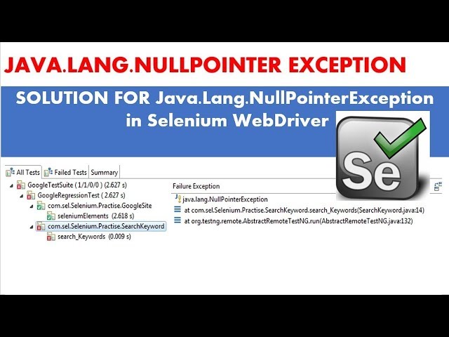 selenium webdriver - Getting null pointer exception when data read