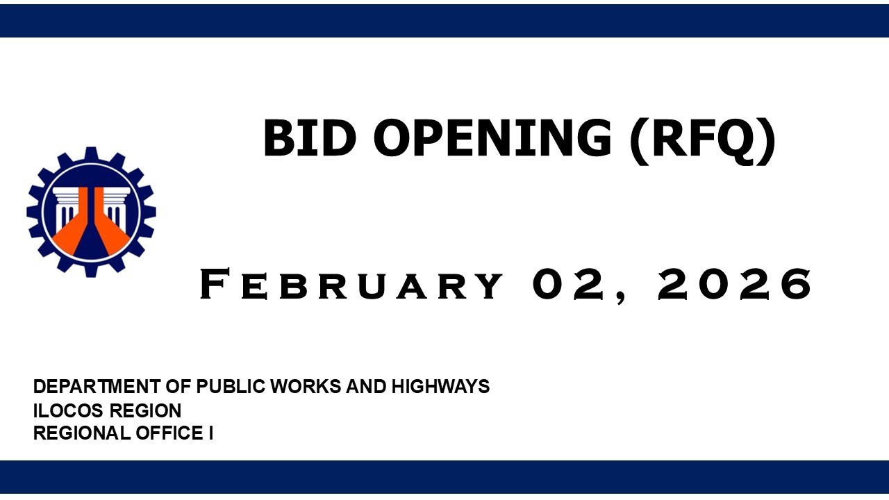 Procurement Livestream for DPWH ROI on February 02, 2026 BID OPENING (RFQ)
