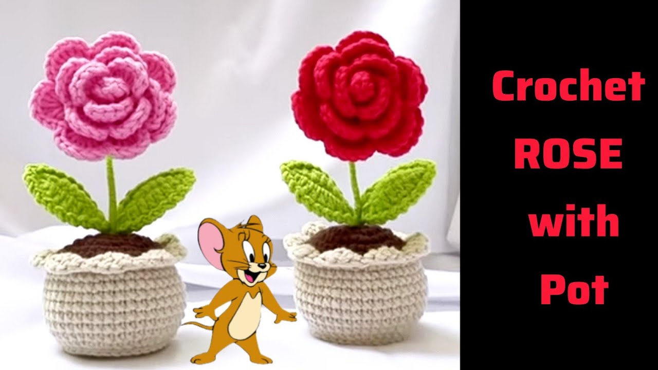 Crochet Flower, Crochet Rose, Rose Crochet, Crochet in Hindi, Crosiya Rose @IndianCrochetToys 