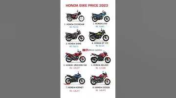 Honda All Bikes Price List 2023 | #shorts  #minutejagmohan