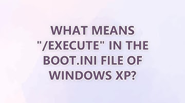 What means "/execute" in the boot.ini file of Windows XP?