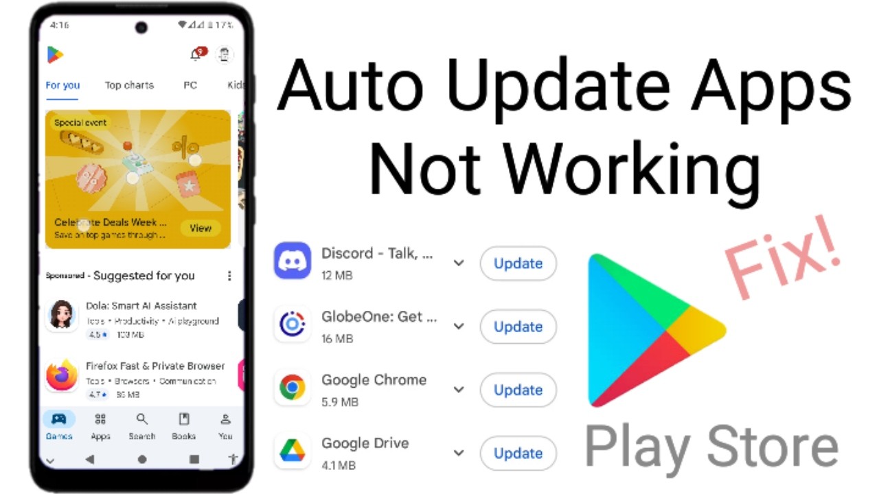 Auto Update Apps Not Working in Google Play Store Fix! - YouTube