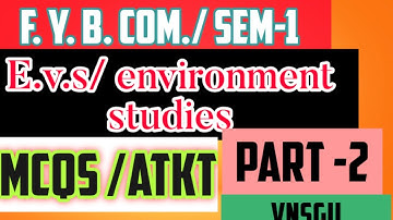 #fybcom_#vnsgu_ ||70 mcqs Environment studies (Evs) ||