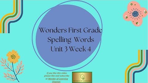Wonders First Grade Spelling Words Unit 3 Week 4