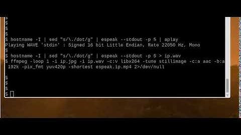 Raspberry Pi "espeak" s its IP address
