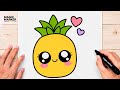 How to Draw a Cute Kawaii Pineapple ????✨ | Easy Cute Digital Illustration