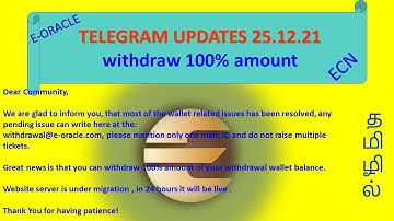 ECN E-ORACLE 100% WITHDRAWALS LATEST TELEGRAM UPDATE 25 12 21