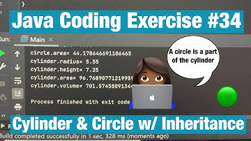 Cylinder Program  (Quick & Easy OOP, SOLVED, Math.PI Constant)[#34]- Java Coding Exercise Problem