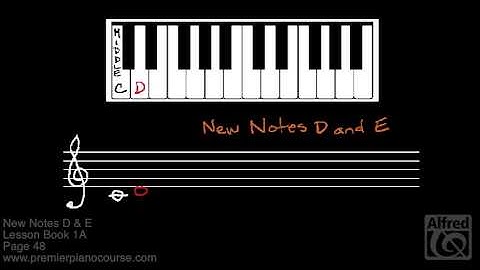 Lesson Book 1A, Page 48 (Notespeller, Page 22): New Notes D & E