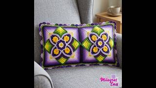 ALMOHADAS O COJINES TEJIDOS A CROCHET EN FORMA CUADRADA Y CILINDRICAS HECHOS CON EL CUADRADO N° 79