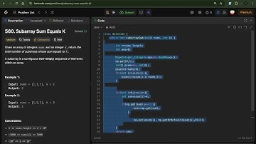 subarray sum equals k | Leetcode 560 | Amazon SDE coding round Interview question