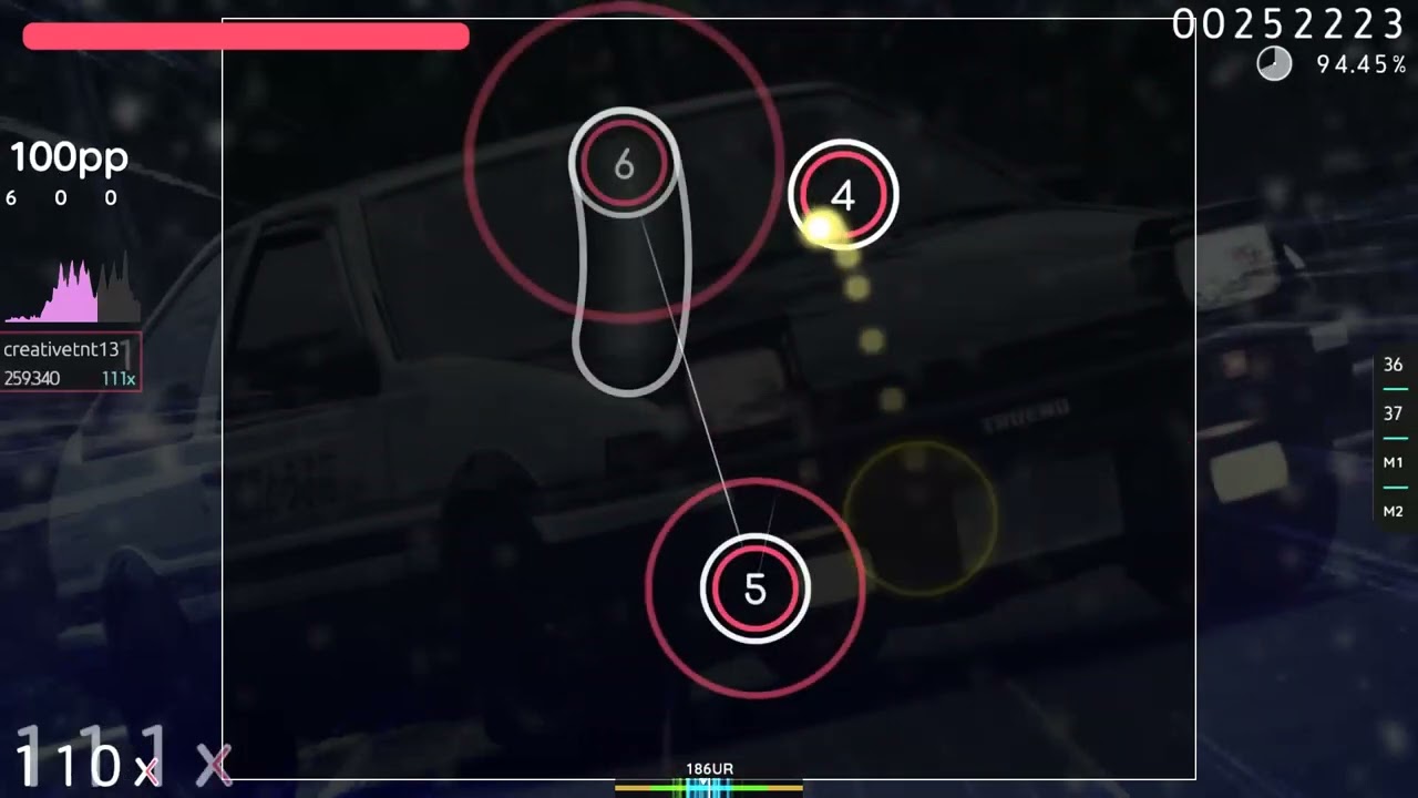 My first 100PP play on osu