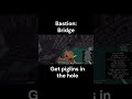 Minecraft Bastion Bridge Right Triple CS route #minecraft #speedruning