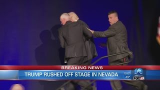 Donald Trump rushed off stage in Nevada; cause unclear
