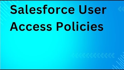 Salesforce User Access Policies