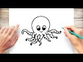 How to draw octopus easy