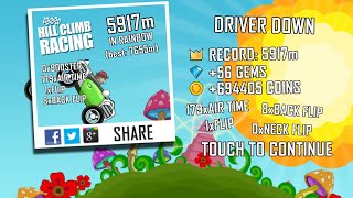 Hill Climb Racing 1.36.0 60 Fps Electric Car Rainbow 5917M Full Run