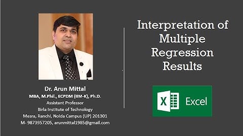 Multiple Regression Analysis in Excel - Part 5 | Regression Interpretation | Hindi