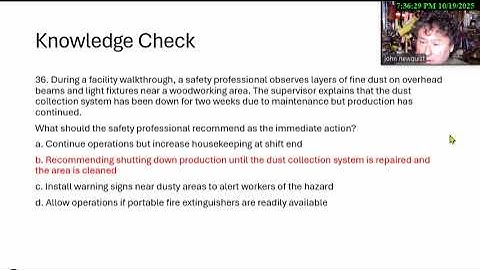 Daily Quiz ep19 Combustible Dust  October 25 2025 BCSP