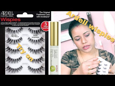 Ardell Multipack Demi Wispies/ False Lashes /5 Pairs with KISS Strip Eyelash Adhesive, Clear/try on