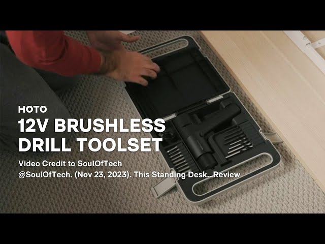 HOTO 12V Brushless Drill Toolset Review (Visit @SoulOfTech for the full video) class=