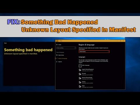FIX: Something bad happened. Unknown layout specified in manifest