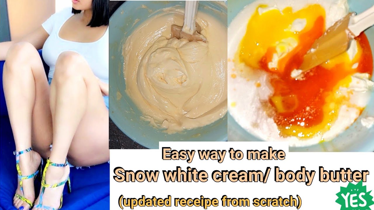 HOW TO MAKE SNOW WHITE CREAM/BODY BUTTER #snowwhite #whiteninglotion #bodybutter #halfcast #skincare