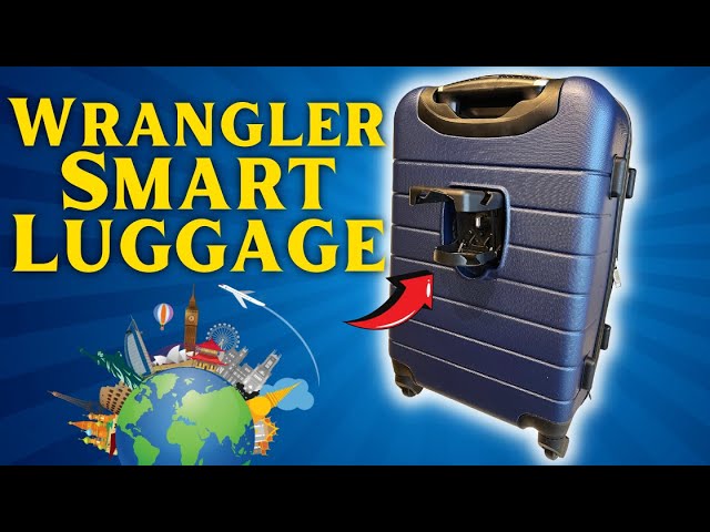 Wrangler Smart Luggage Set With Cup Holder And Usb Port in Blue
