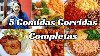 5 COMIDAS CORRIDAS COMPLETAS |12 RECETAS EN TOTAL #parati #fyp #like #viral