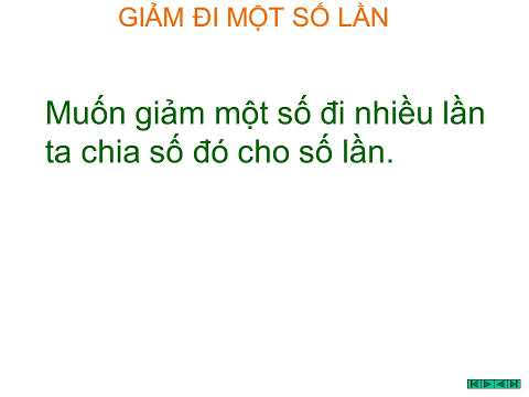 Toán 3 - Giảm đi một số lần