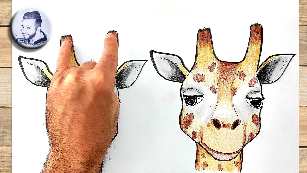 Comment dessiner une girafe avec la main - YouTube