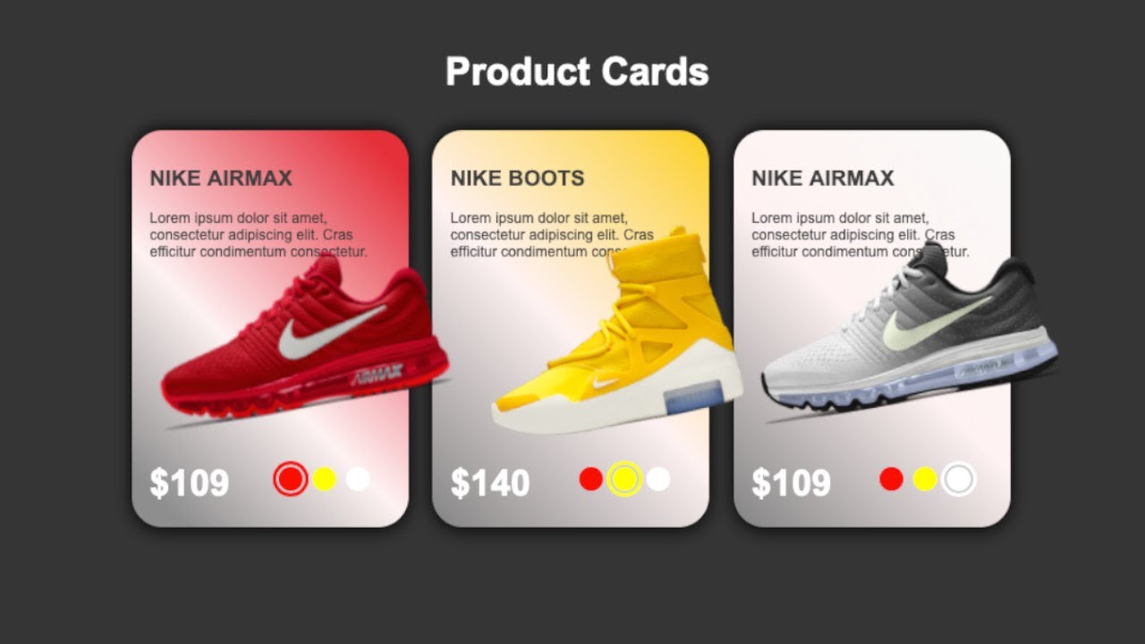 How To Create Product Cards Only Using HTML & CSS - YouTube