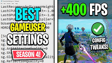 The *BEST* Game User Settings in Fortnite Season 4! 🔧 (0 Input Delay + High FPS)