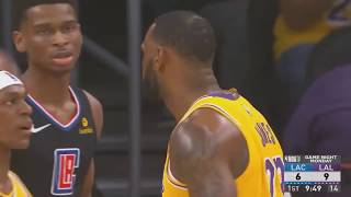 LeBron James Shoves Patrick Beverley Making Him Look Like A Rag Doll Lakers vs Clippers