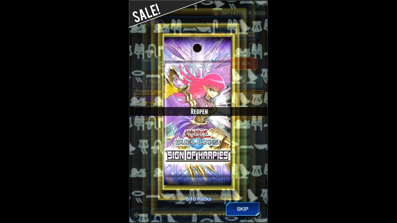 Yugioh Duel Links Sale! Reopen Pack once x Sign of Harpies YouTube