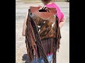 The fringy cowhide bag with makers leather supply