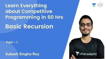 Learn Everything about Competitive Programming in 60 Hrs | Basic Recursion - 1 | Subash Singha Roy
