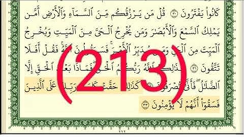 سورة يونس رقم الصفحة 213 مجود بصوت القارئ الشيخ أيمن سويد حفظه الله