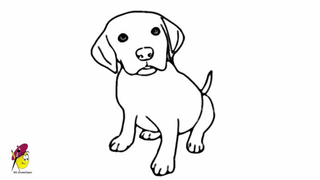 A drawing of a puppy