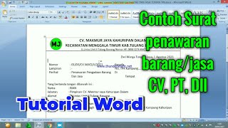 Contoh surat Balasan penawaran pengadaan barang dan jasa dari toko/CV untuk tim pengelola Kegiatan??